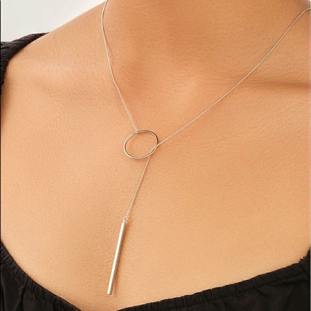 Silver Plated Lariat Y-style Necklace